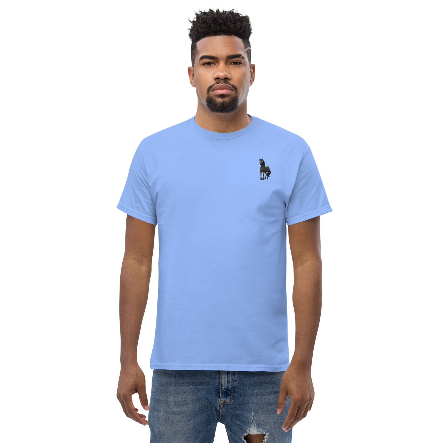 carolina blue Custom Pet Men’s Classic Tee for a horse named Bella