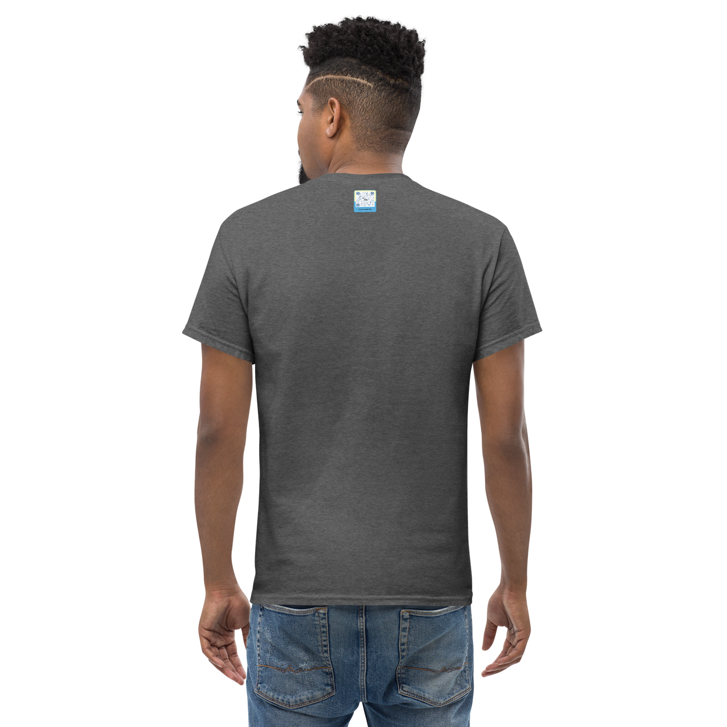 dark heather Custom Pet Men’s Classic Tee for a horse named Bella