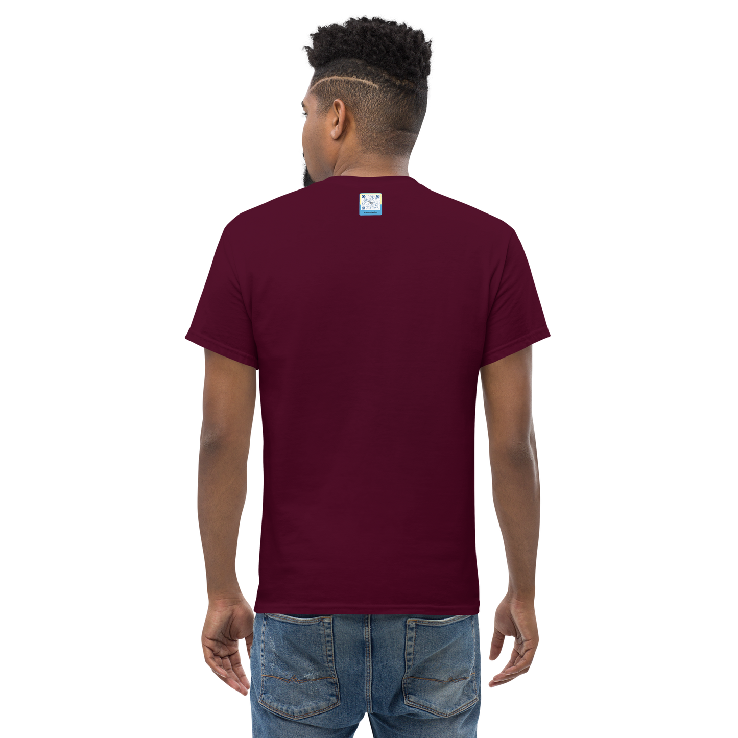 maroon Custom Pet Men’s Classic Tee for a horse named Bella