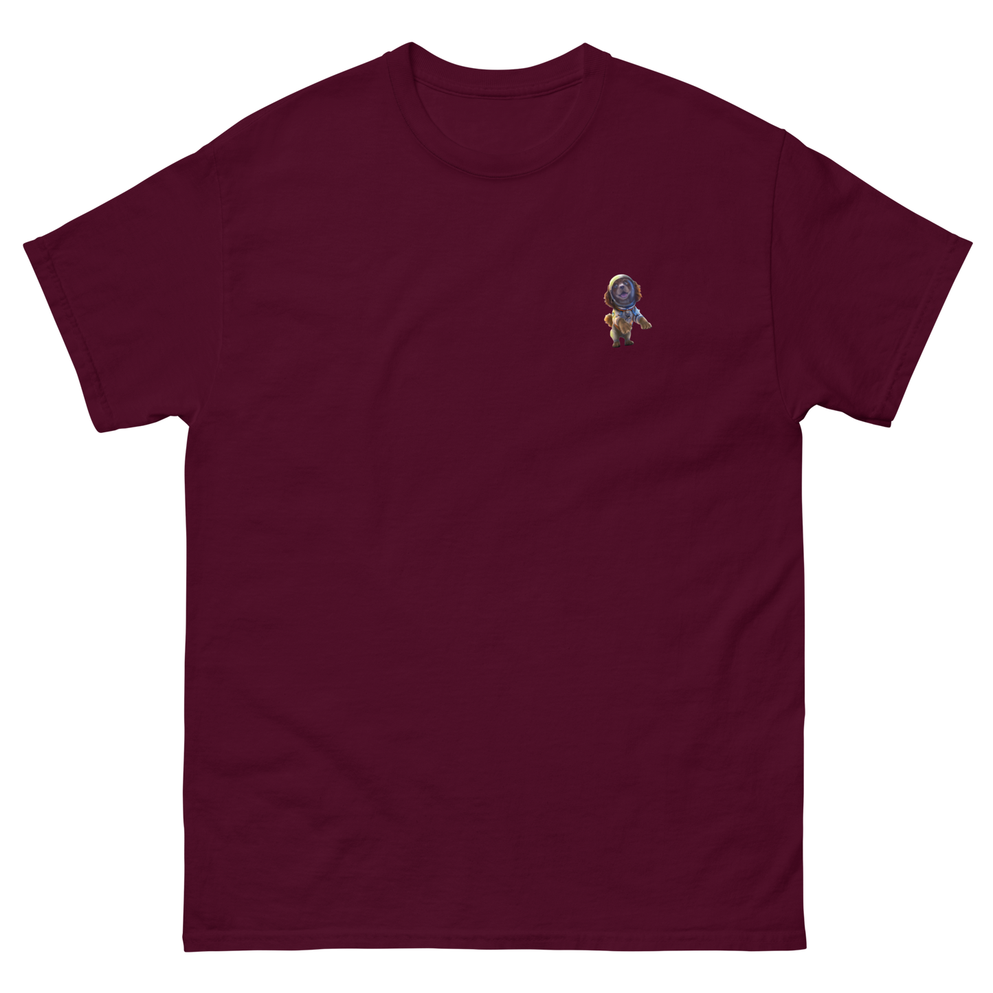 maroon Custom Pet Men’s Classic Tee for a dog named Bella