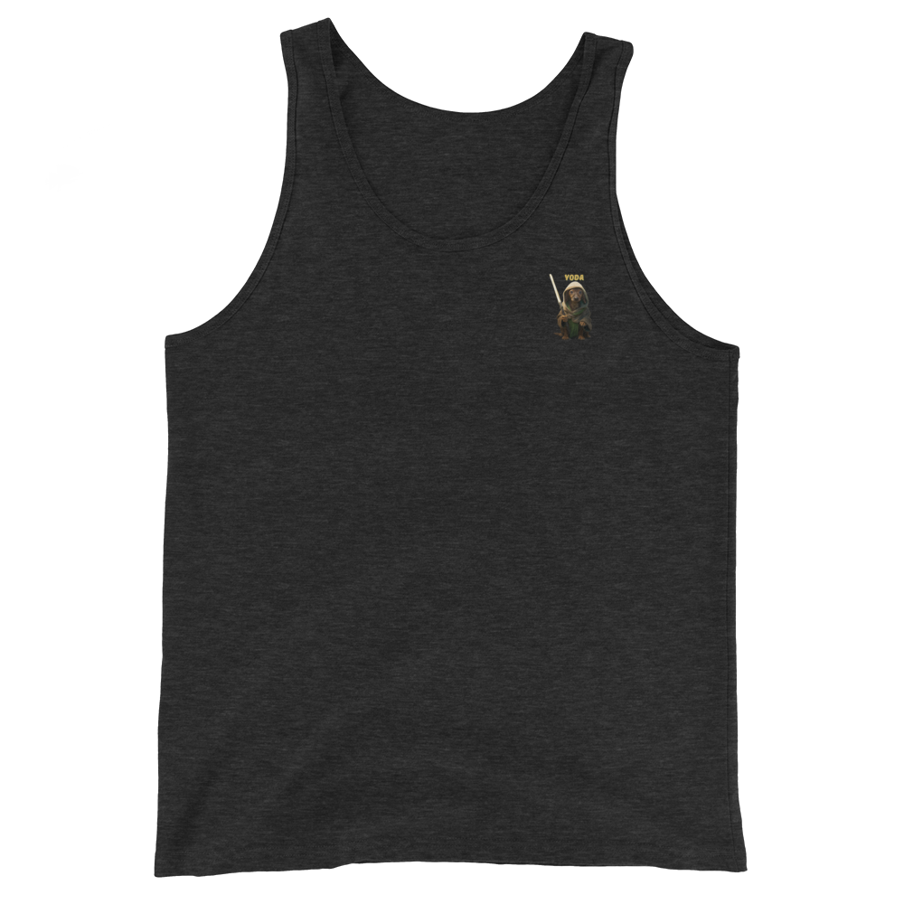 charcoal black Custom Pet Men’s Tank Top for a dog named Yoda