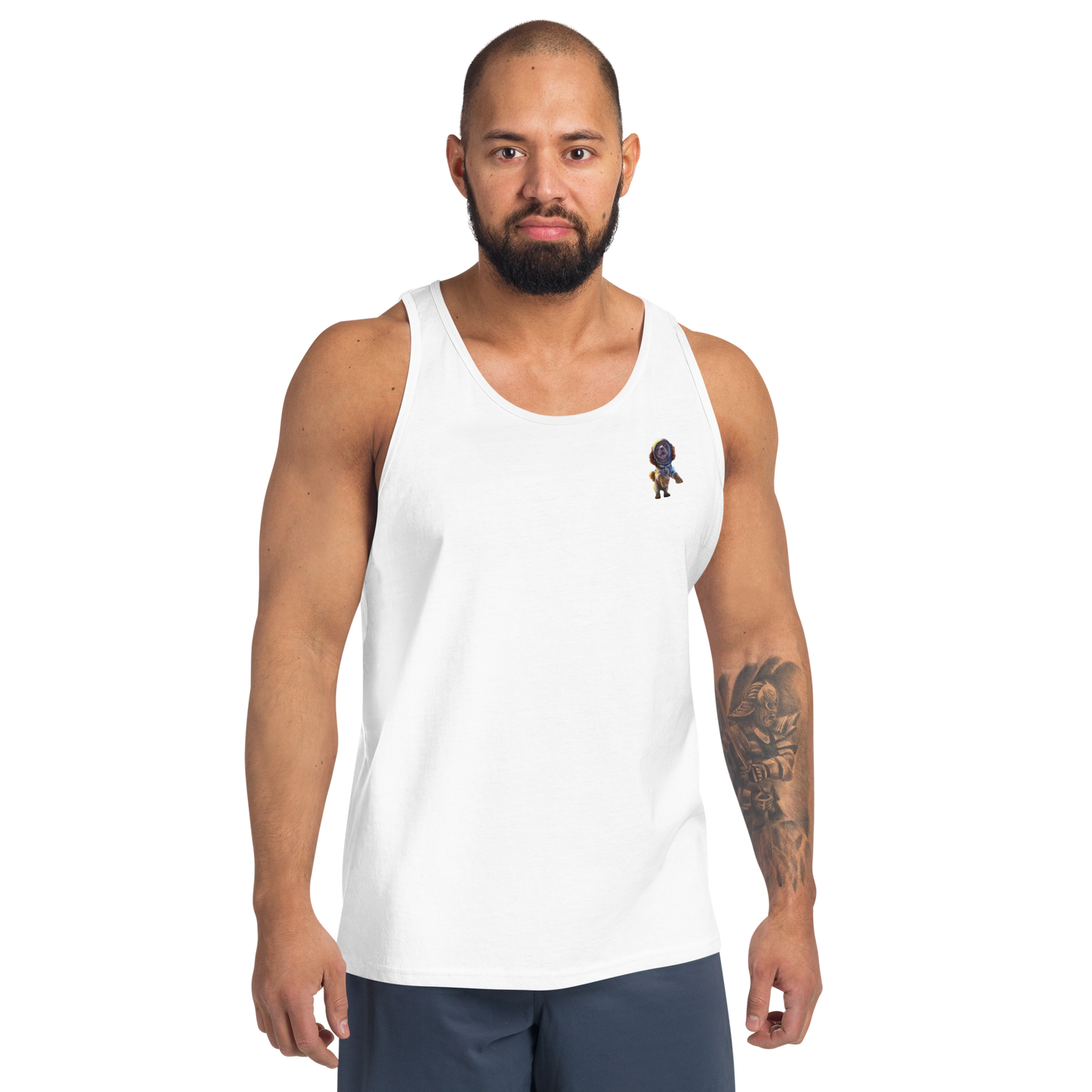 white Custom Pet Men’s Tank Top for a dog named Bella