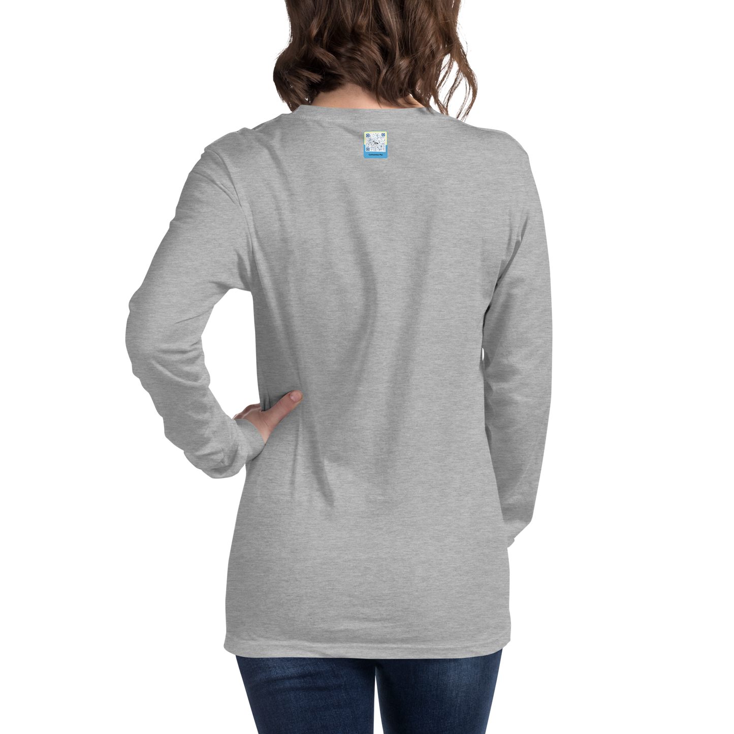 athletic heather Custom Pet Unisex Long Sleeve Tee for a horse named Bella