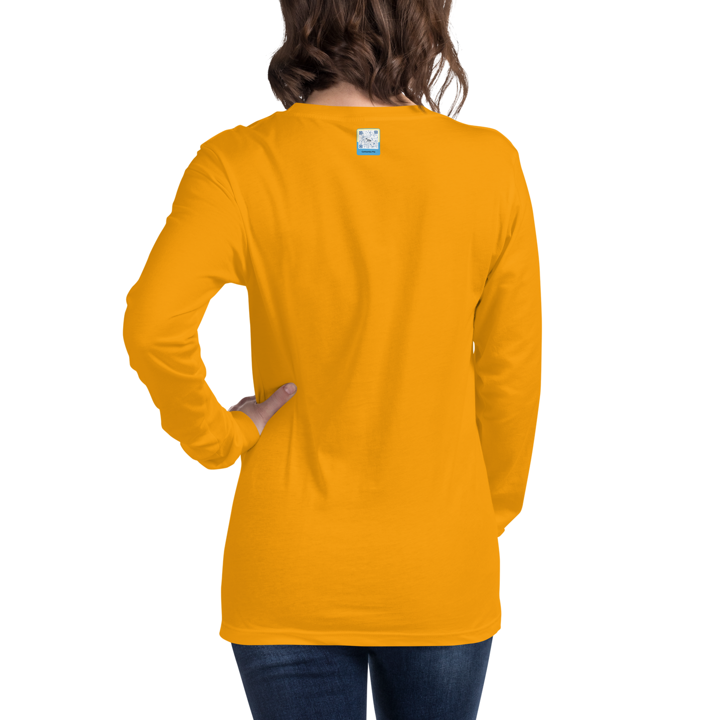 gold Custom Pet Unisex Long Sleeve Tee for a horse named Bella