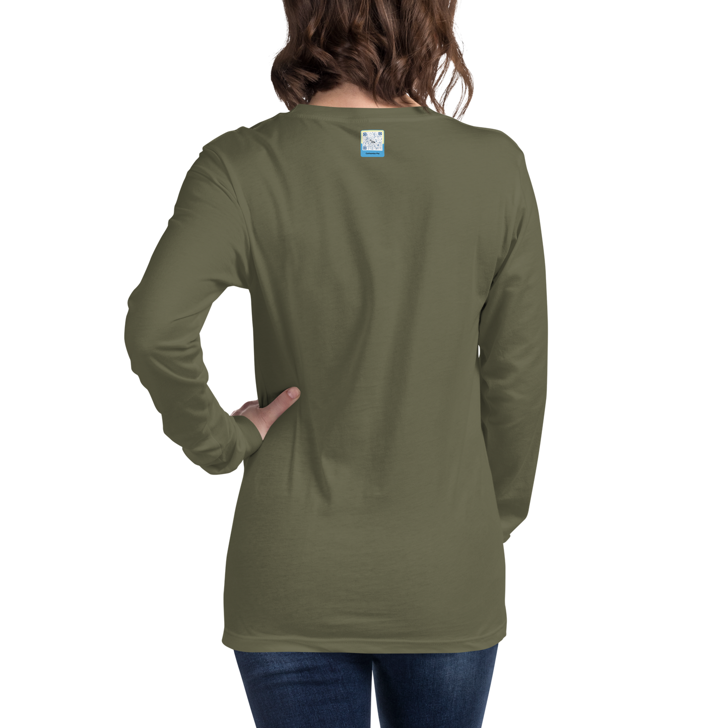 military green Custom Pet Unisex Long Sleeve Tee for a horse named Bella