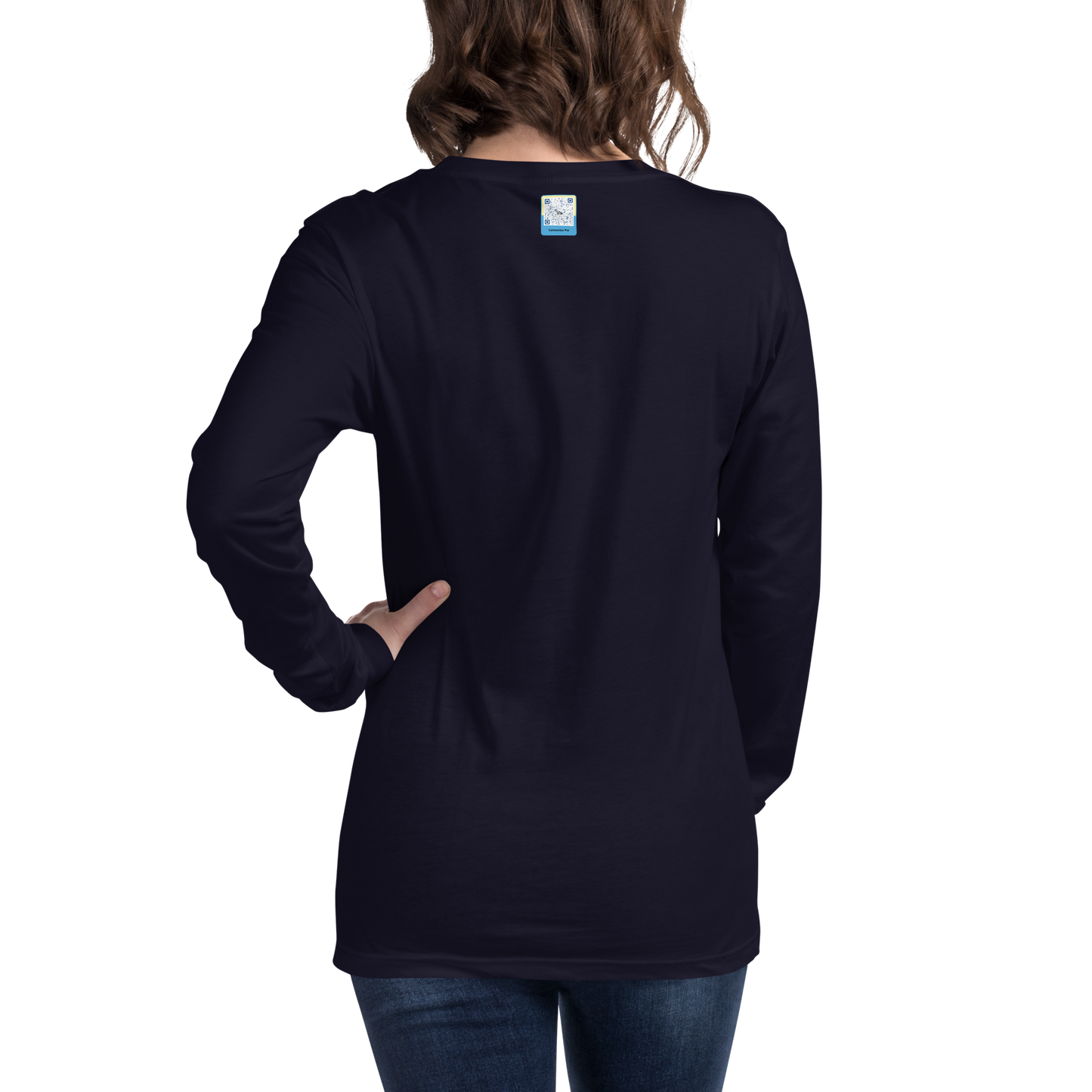 navy Custom Pet Unisex Long Sleeve Tee for a horse named Bella