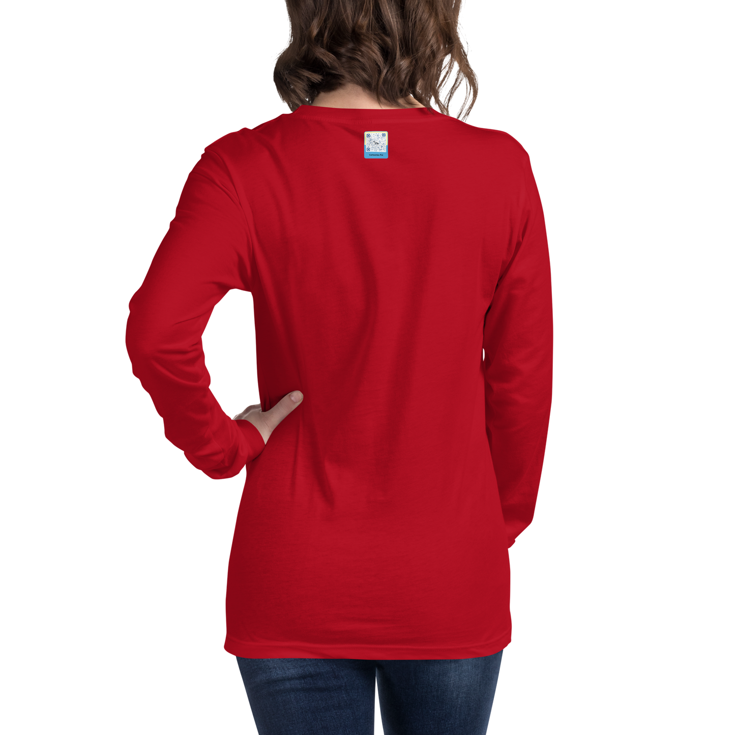 red Custom Pet Unisex Long Sleeve Tee for a horse named Bella