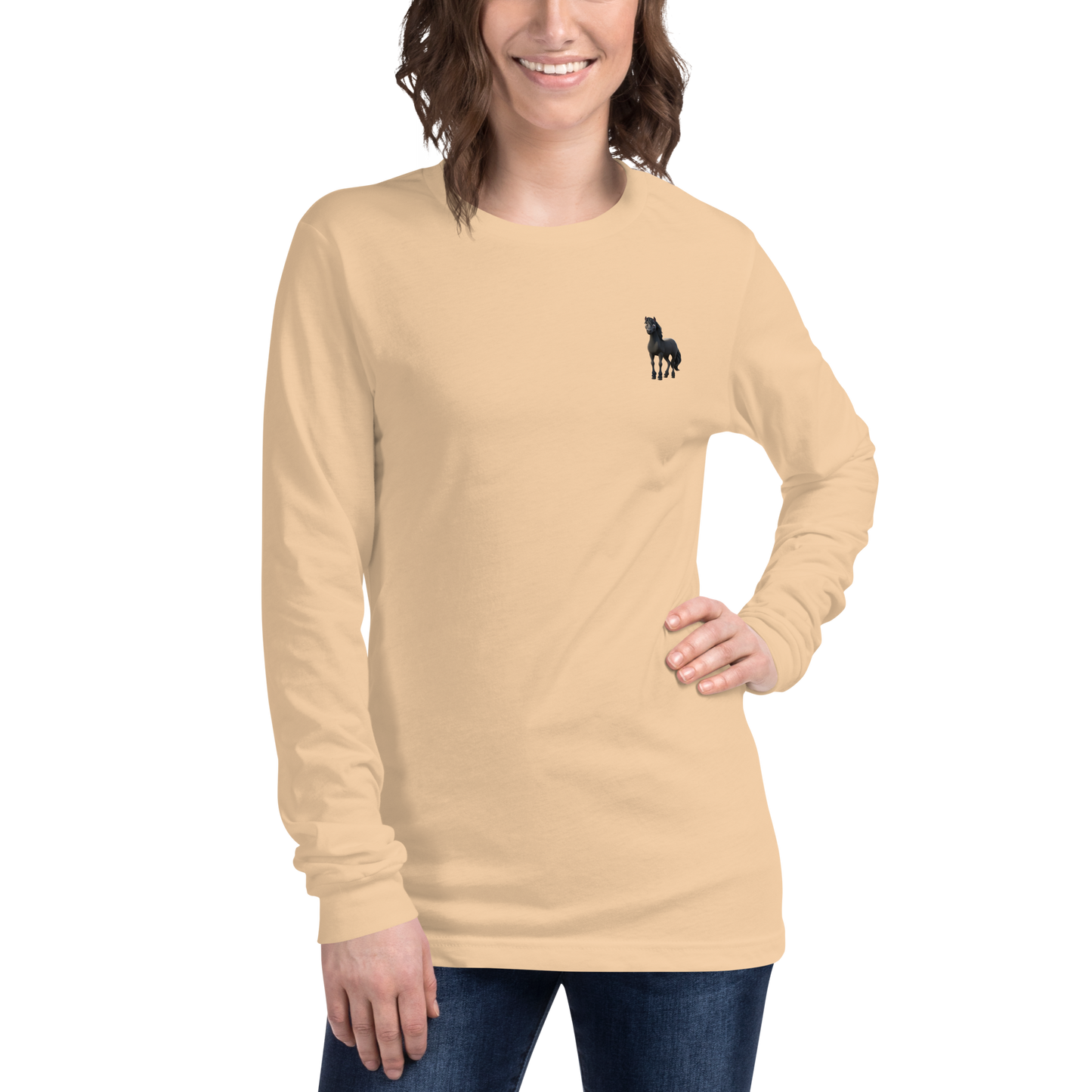 sand dune Custom Pet Unisex Long Sleeve Tee for a horse named Bella
