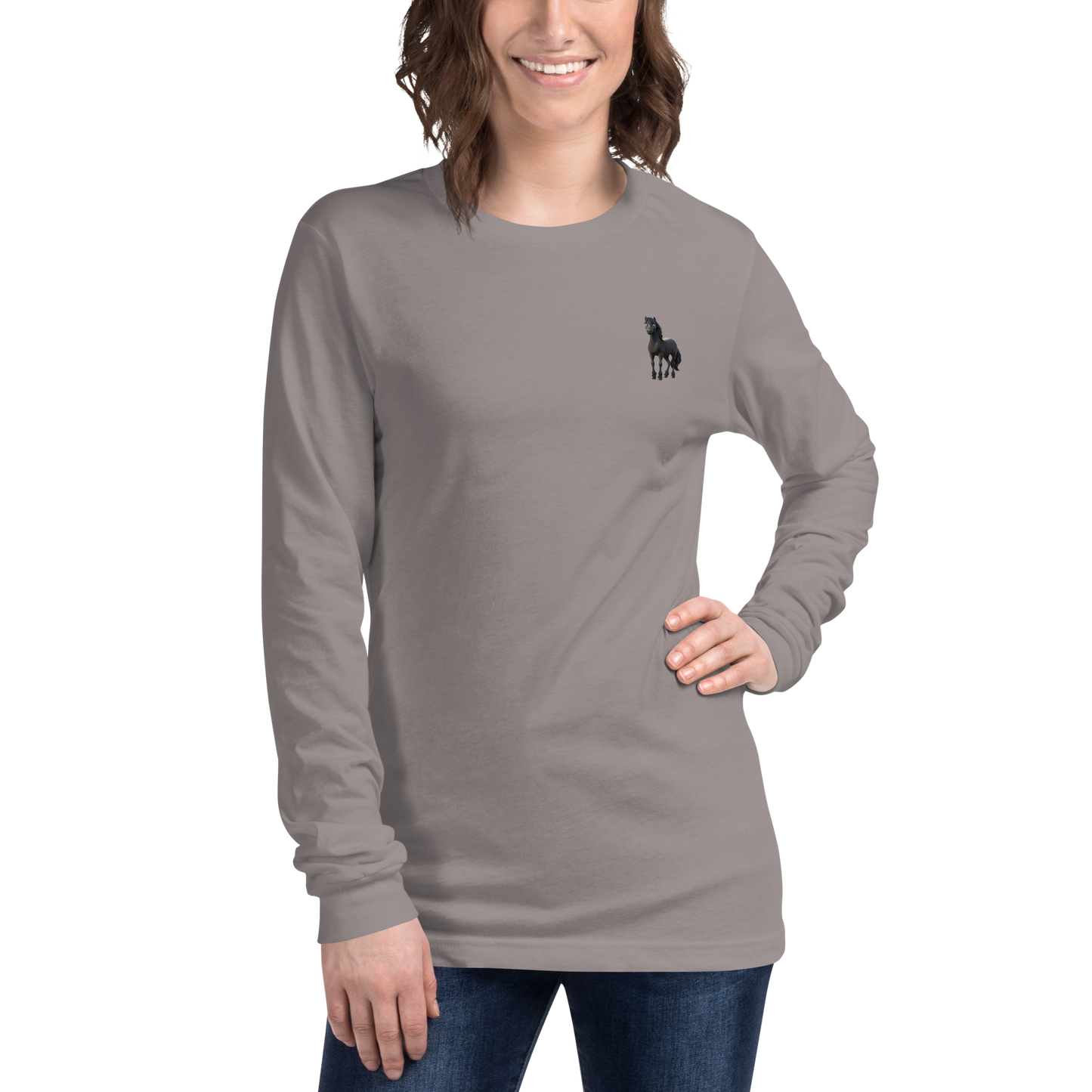 storm Custom Pet Unisex Long Sleeve Tee for a horse named Bella
