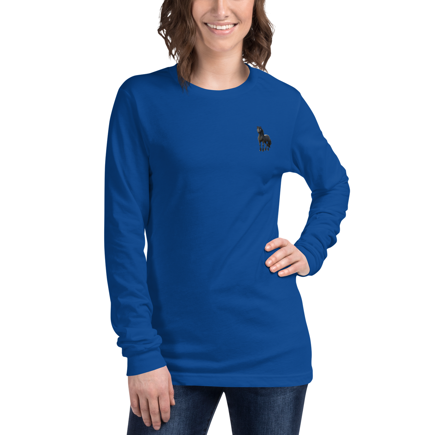 royal Custom Pet Unisex Long Sleeve Tee for a horse named Bella