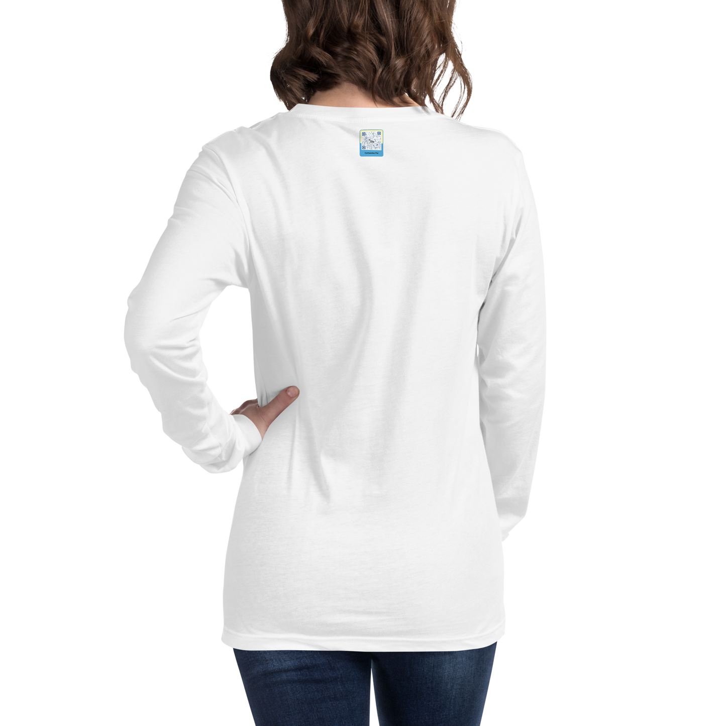 white Custom Pet Unisex Long Sleeve Tee for a horse named Bella