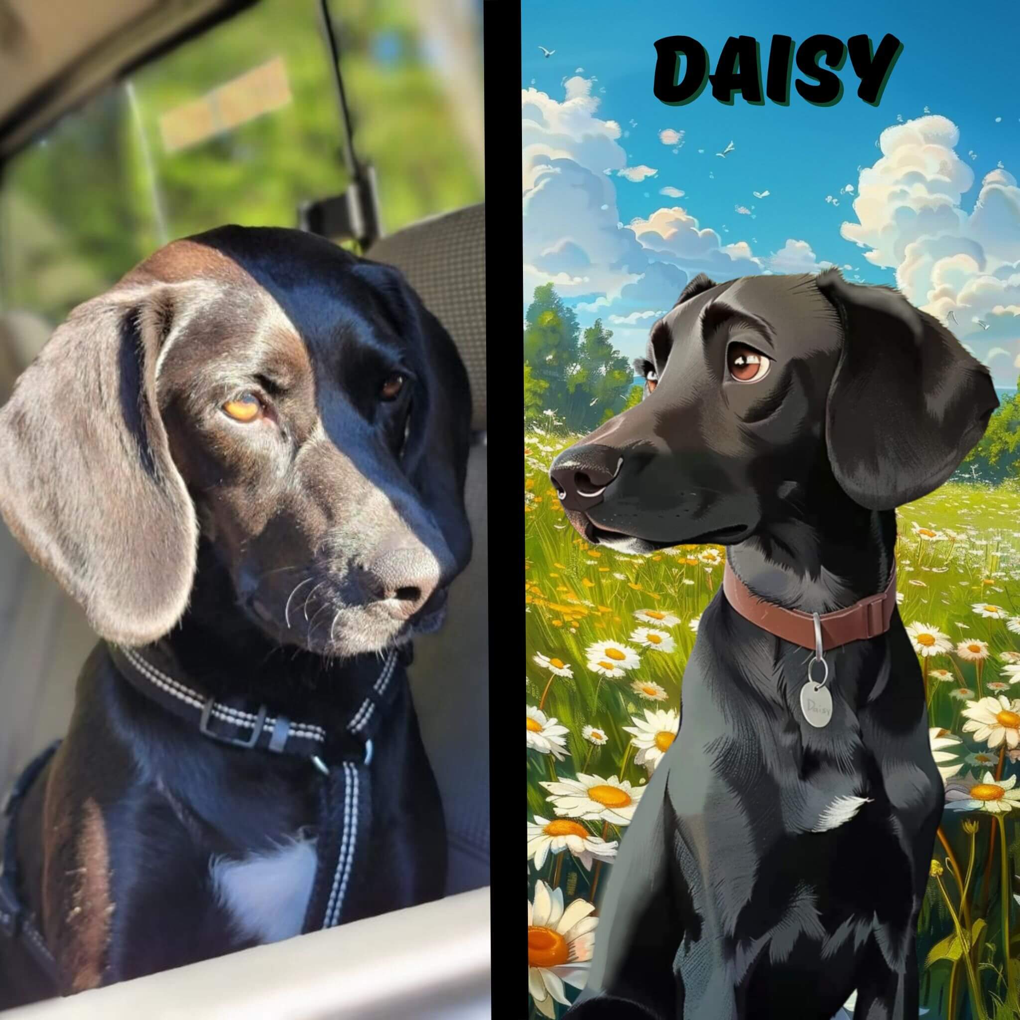 personalized pet portrait for a dog from a photo