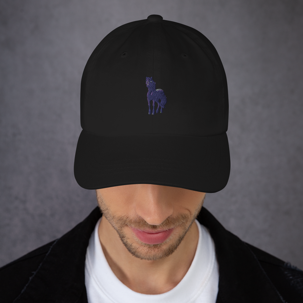 black Custom Pet Dad Hat for a horse named Bella