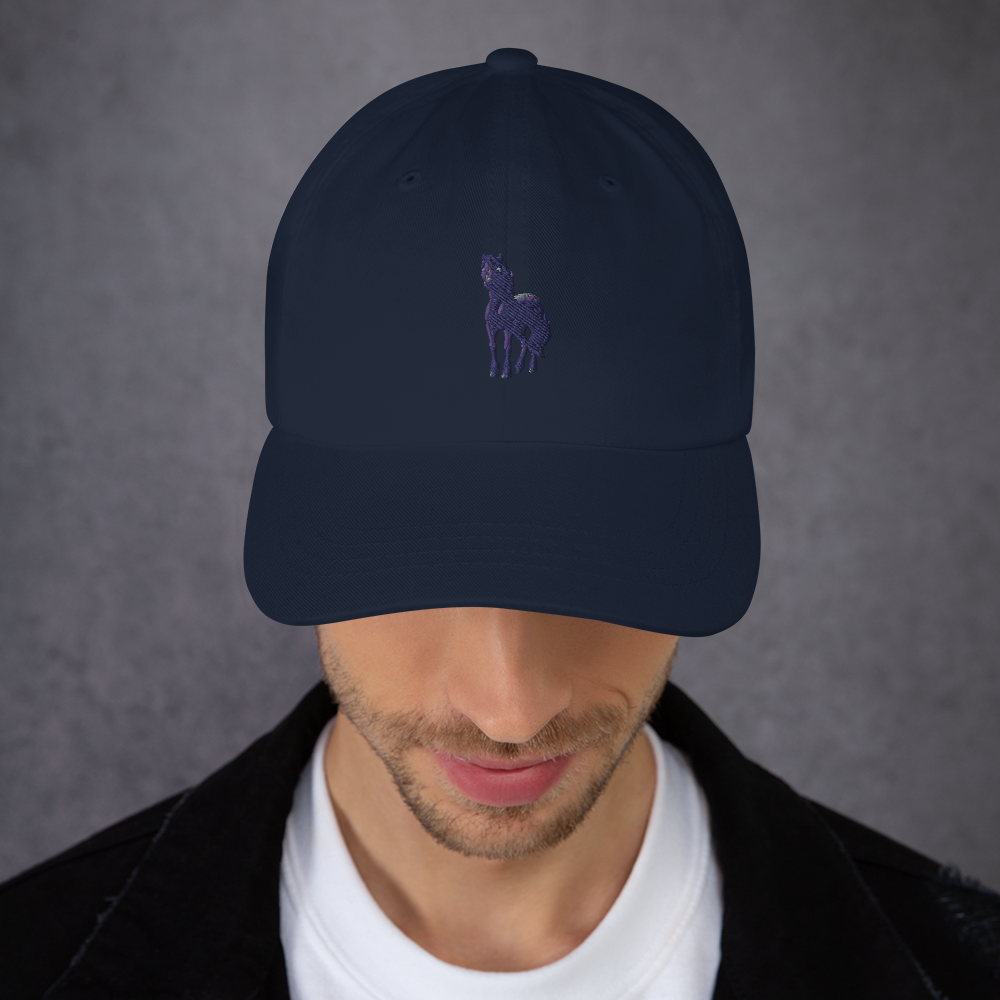 navy Custom Pet Dad Hat for a horse named Bella