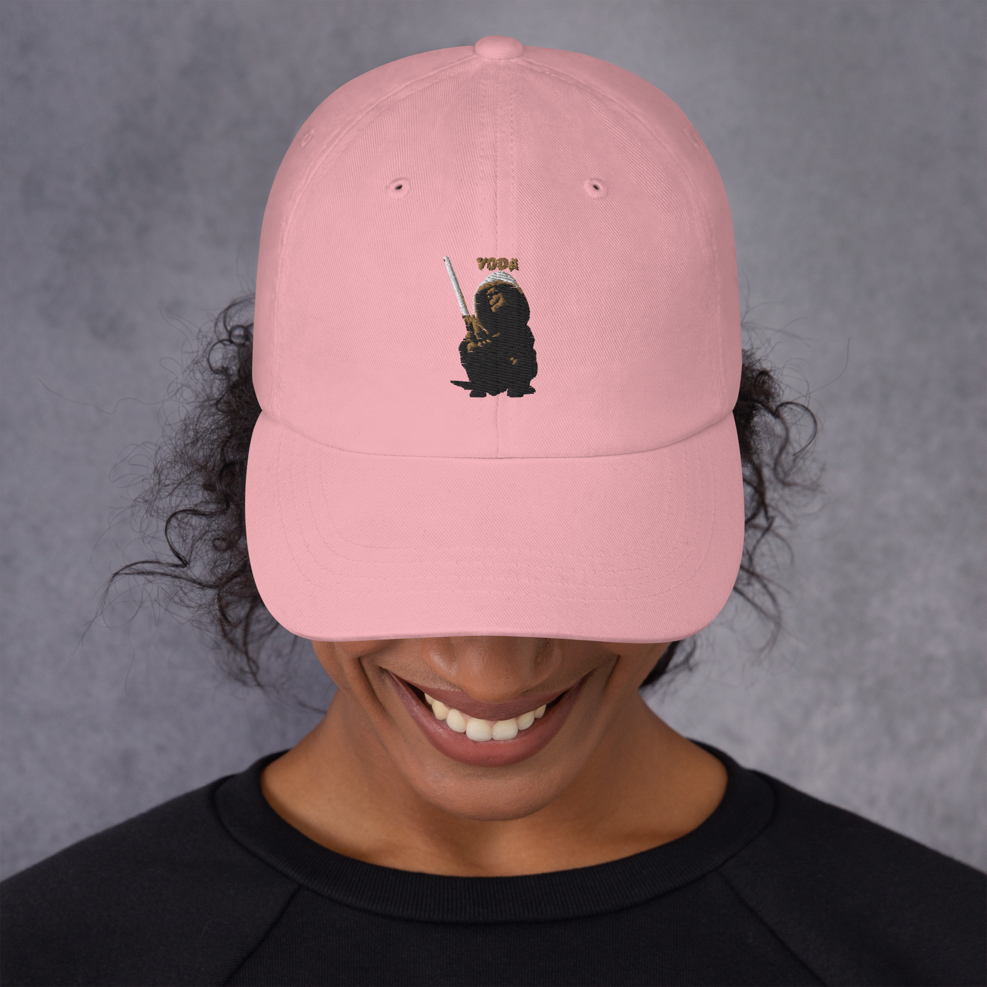 pink Custom Pet Dad Hat for a dog named Yoda