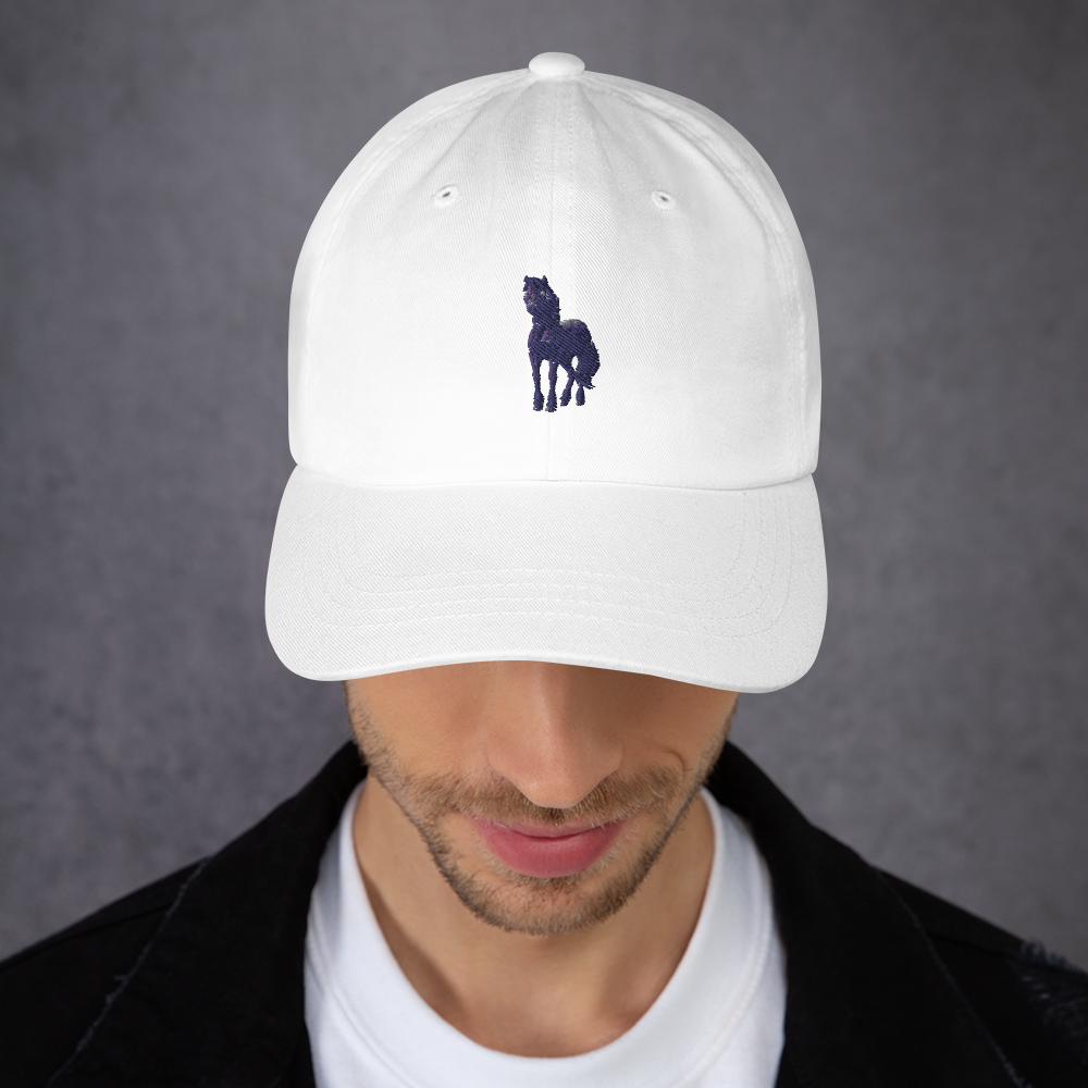 white Custom Pet Dad Hat for a horse named Bella