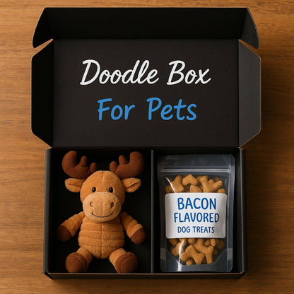 doodle box showing all the contents for the pet