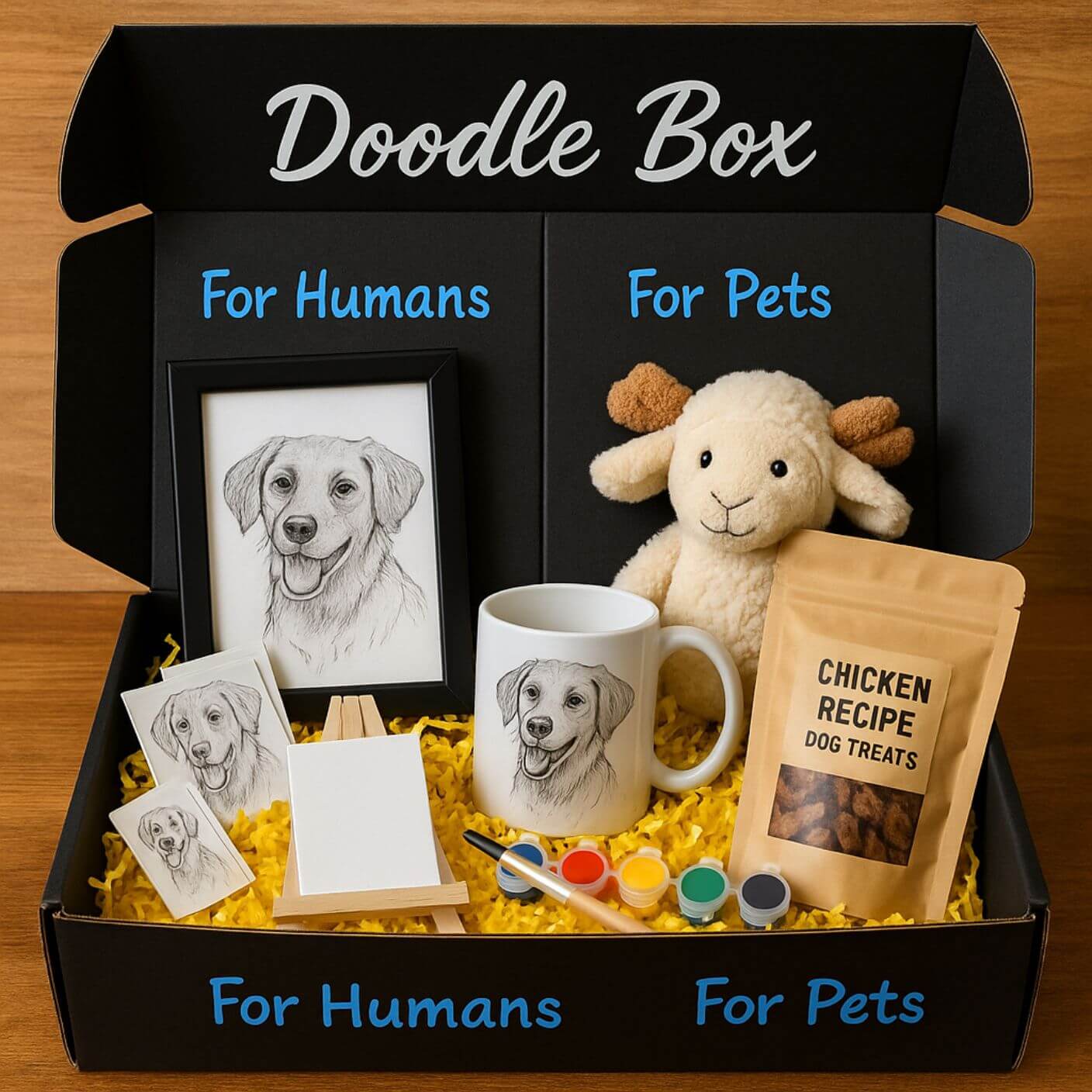Doodle Box open to show all of the contents