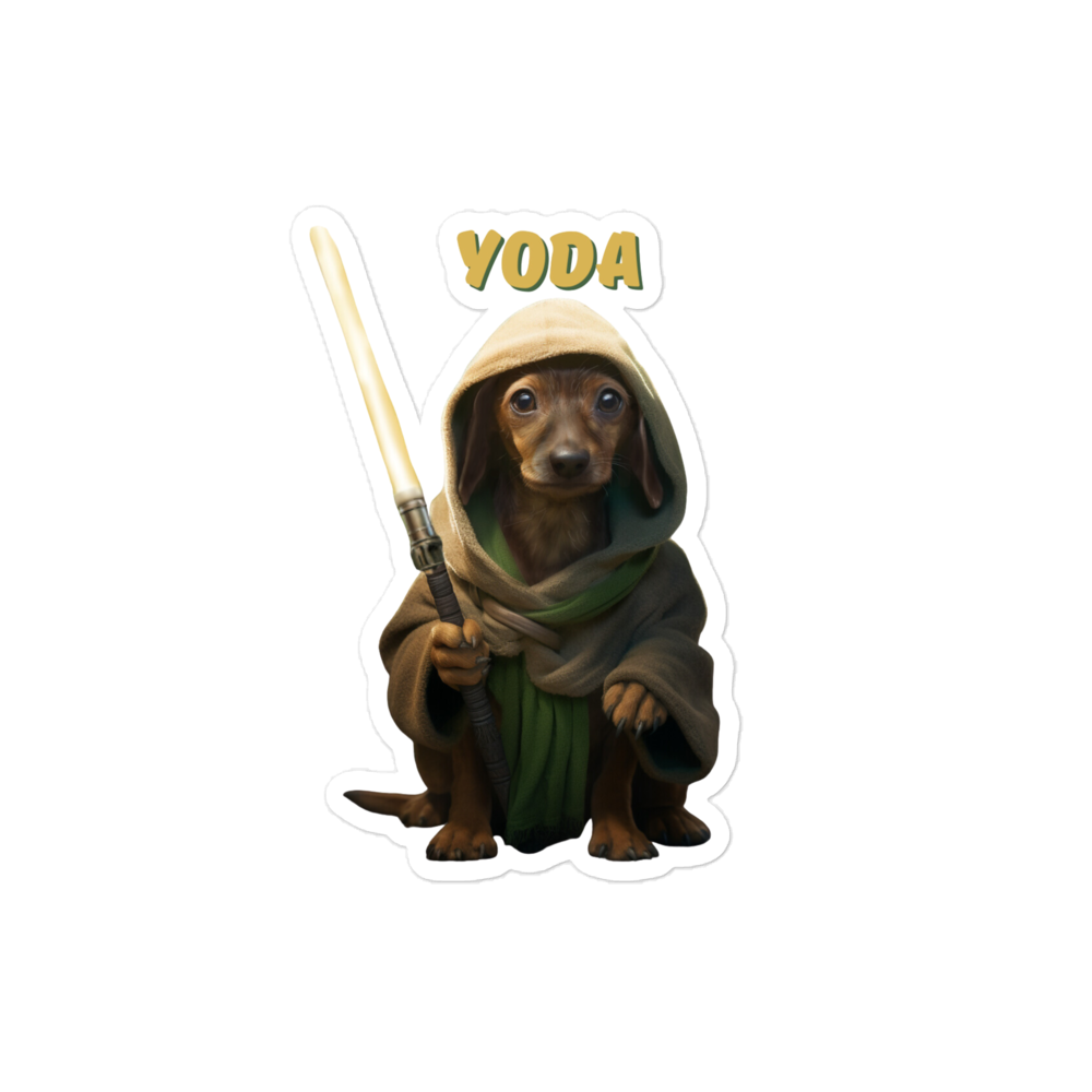 Custom Pet Sticker for a dog named Yoda