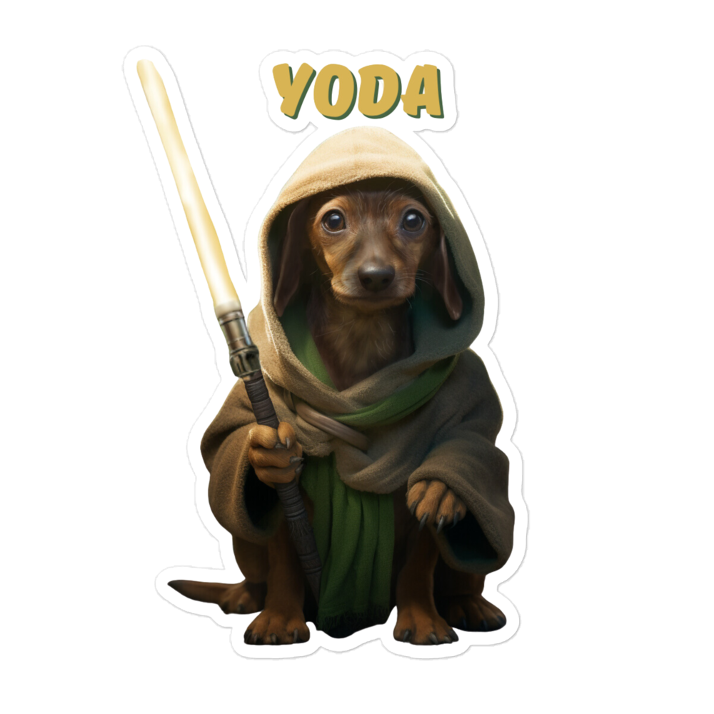 Custom Pet Sticker for a dog named Yoda