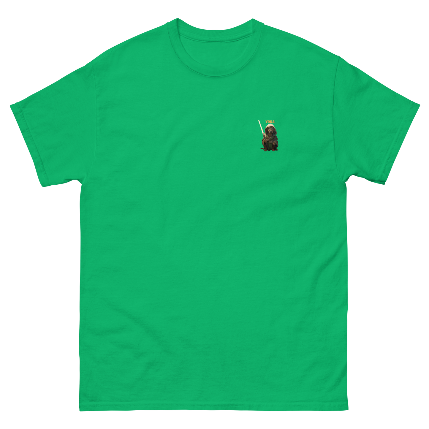 irish green Custom Pet Men’s Classic Tee for a dog named Yoda