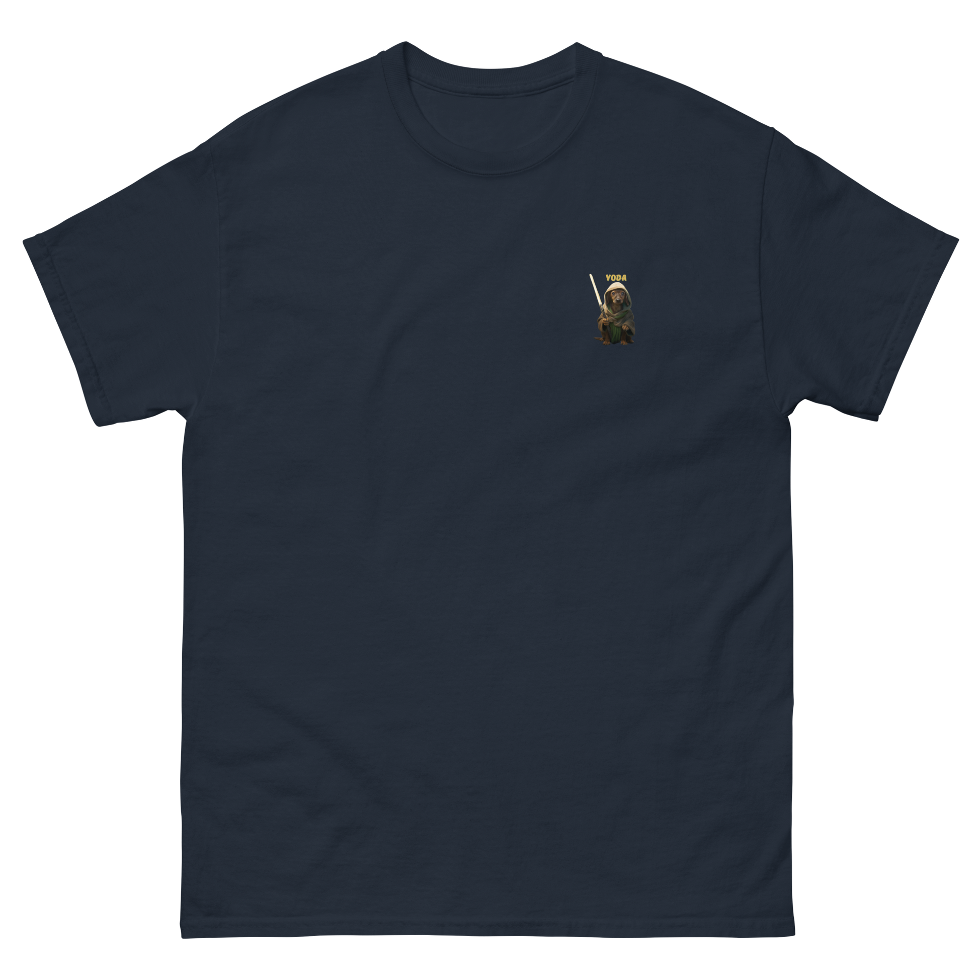 navy Custom Pet Men’s Classic Tee for a dog named Yoda