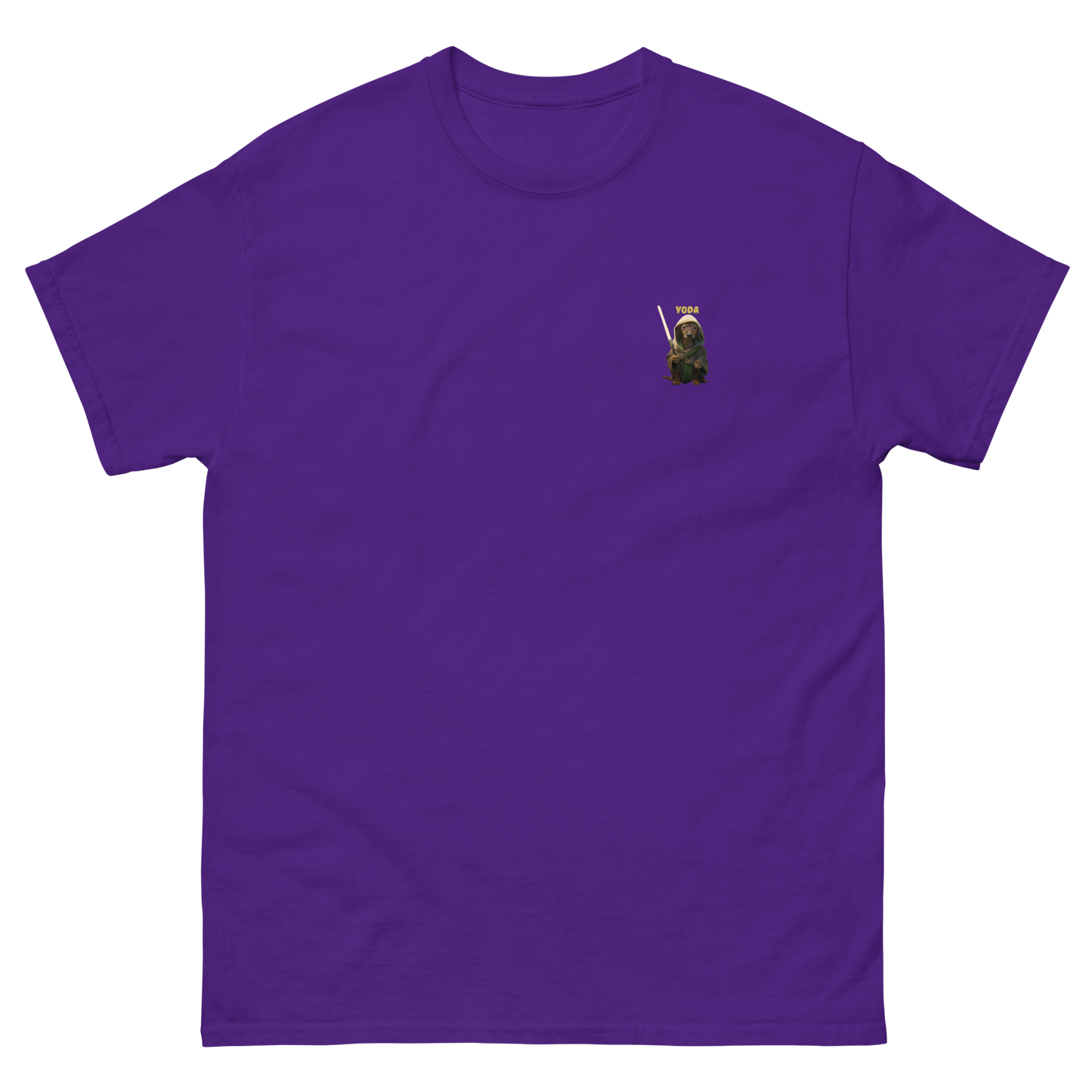 purple Custom Pet Men’s Classic Tee for a dog named Yoda