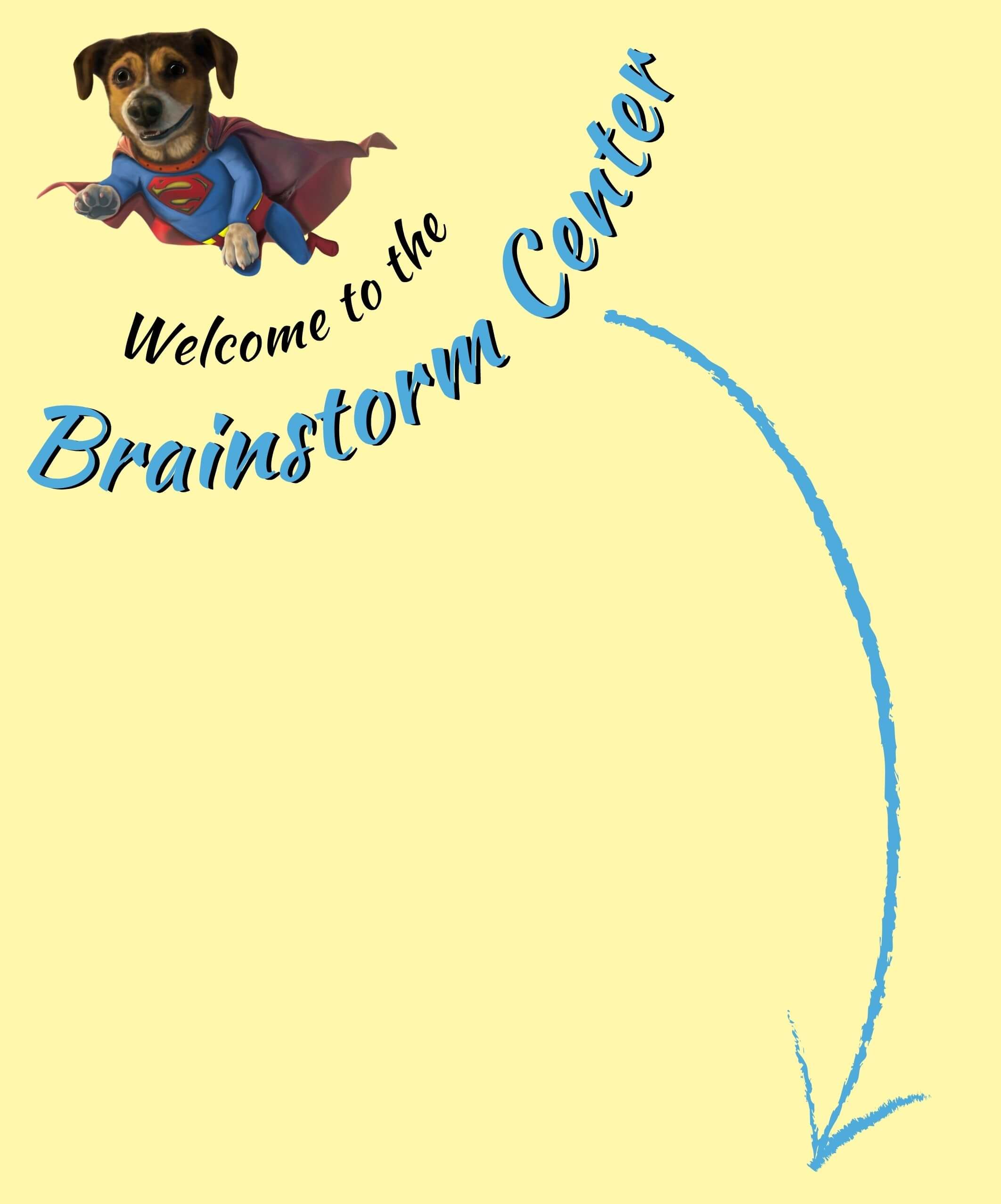 a graphic for the ani-mal's design brainstorm center where customers can  fill out a form about their pets