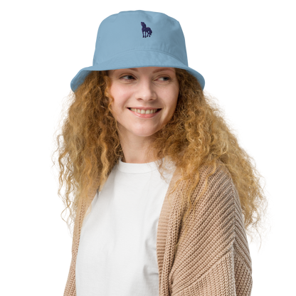 slate blue Custom Pet Organic Bucket Hat for a horse named Bella