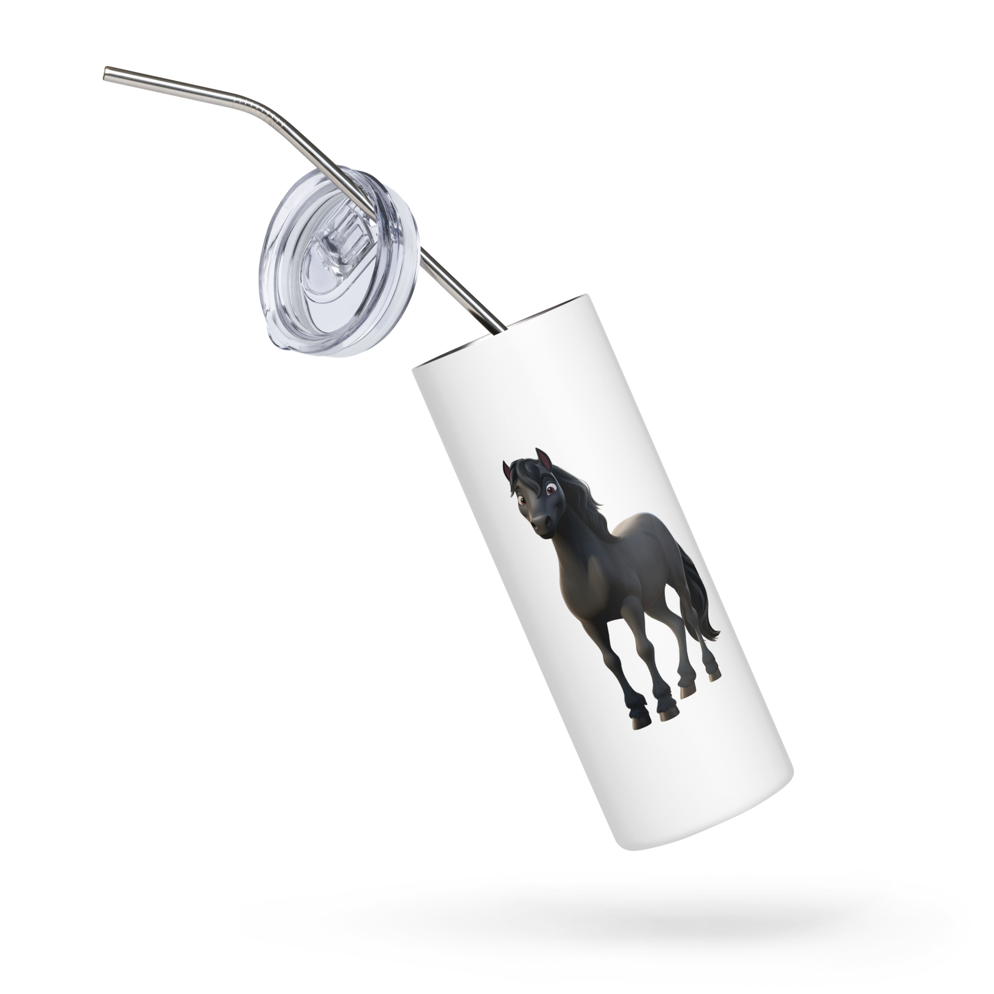 Custom Pet Stainless Steel Tumbler for a horse named Bella