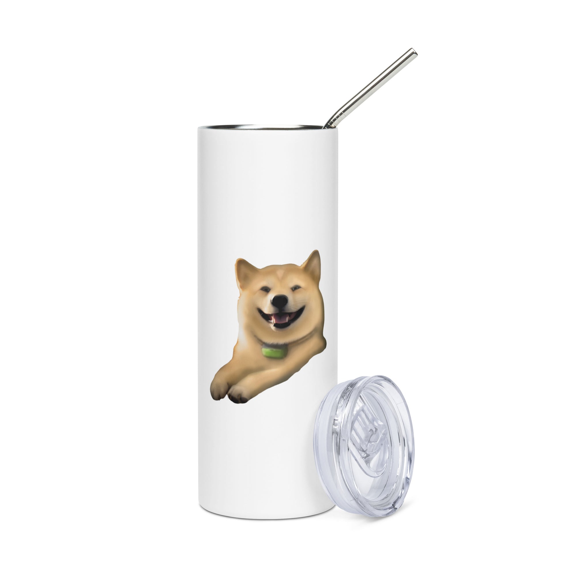 Custom Pet Stainless Steel Tumbler for a dog named Cooper that loves couches