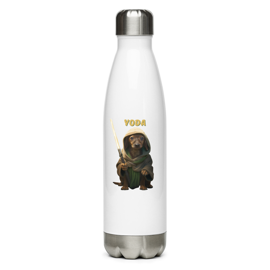 Custom Pet Stainless Steel Water Bottle for a dog named Yoda