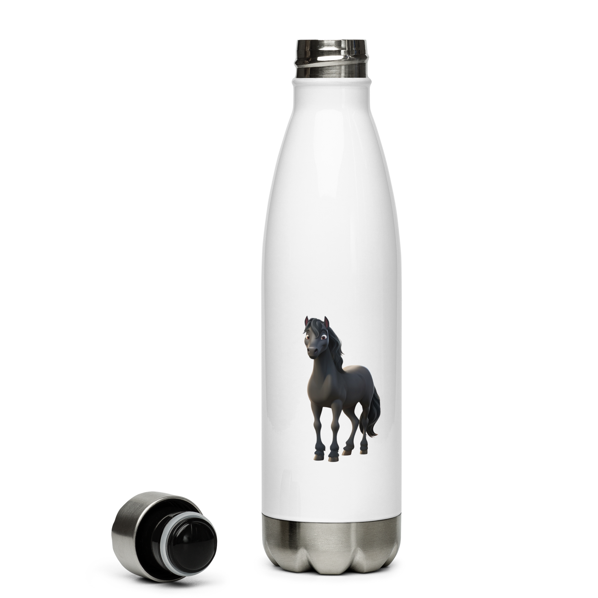 Custom Pet Stainless Steel Water Bottle for a horse named Bella