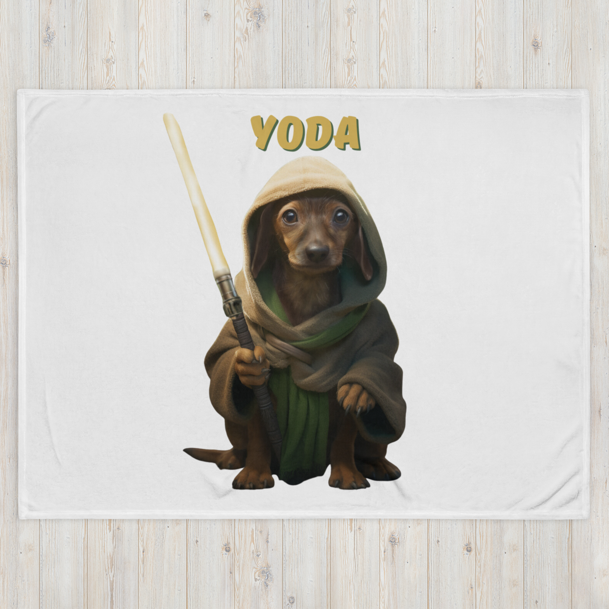 Custom Pet Throw Blanket for a dog named Yoda