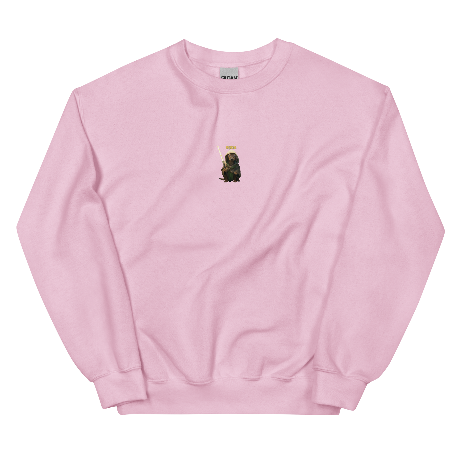 light pink Custom Pet Unisex Sweatshirt for a dog named Yoda