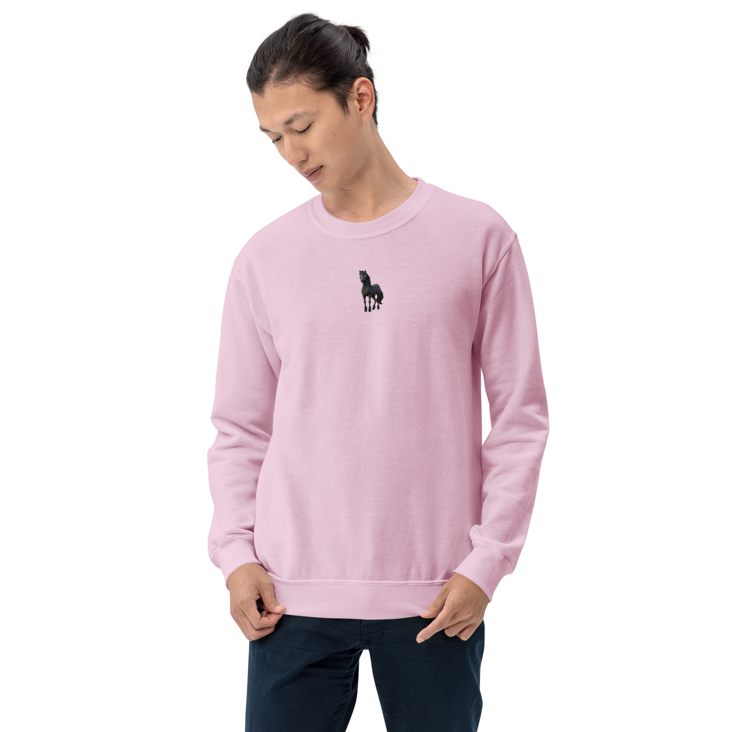 light pink Custom Pet Unisex Sweatshirt for a horse named Bella