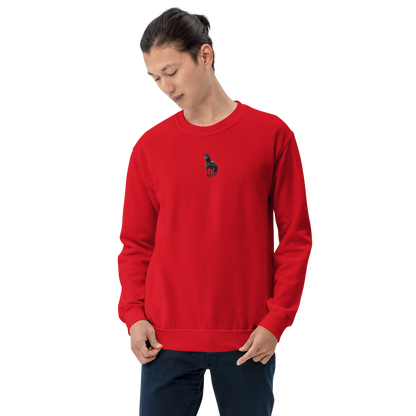 red Custom Pet Unisex Sweatshirt for a horse named Bella