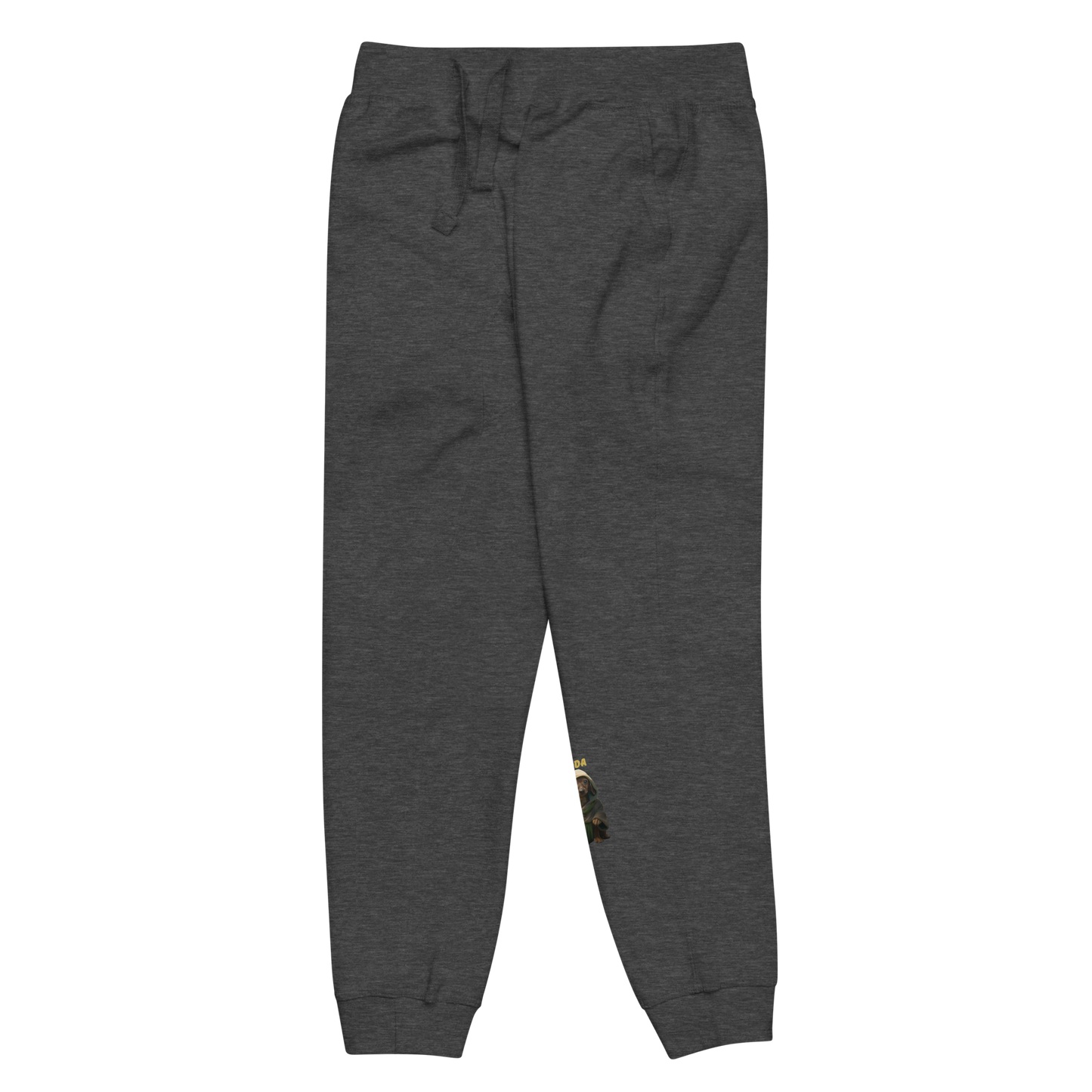 charcoal Custom Pet Unisex Fleece Sweatpants for a dog named Yoda