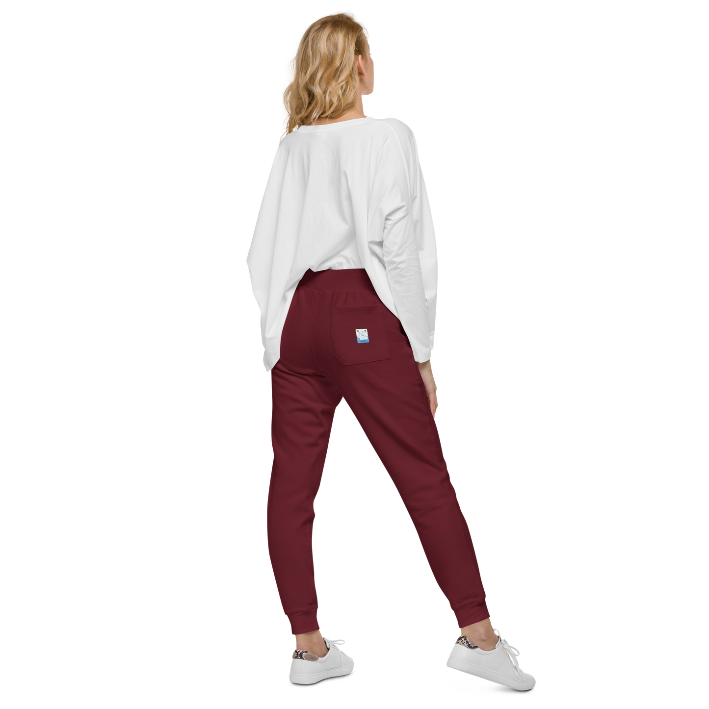 maroon Custom Pet Unisex Fleece Sweatpants for a dog named Bella