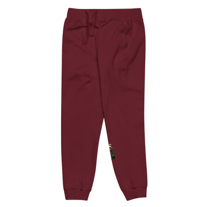 maroon Custom Pet Unisex Fleece Sweatpants for a dog named Yoda