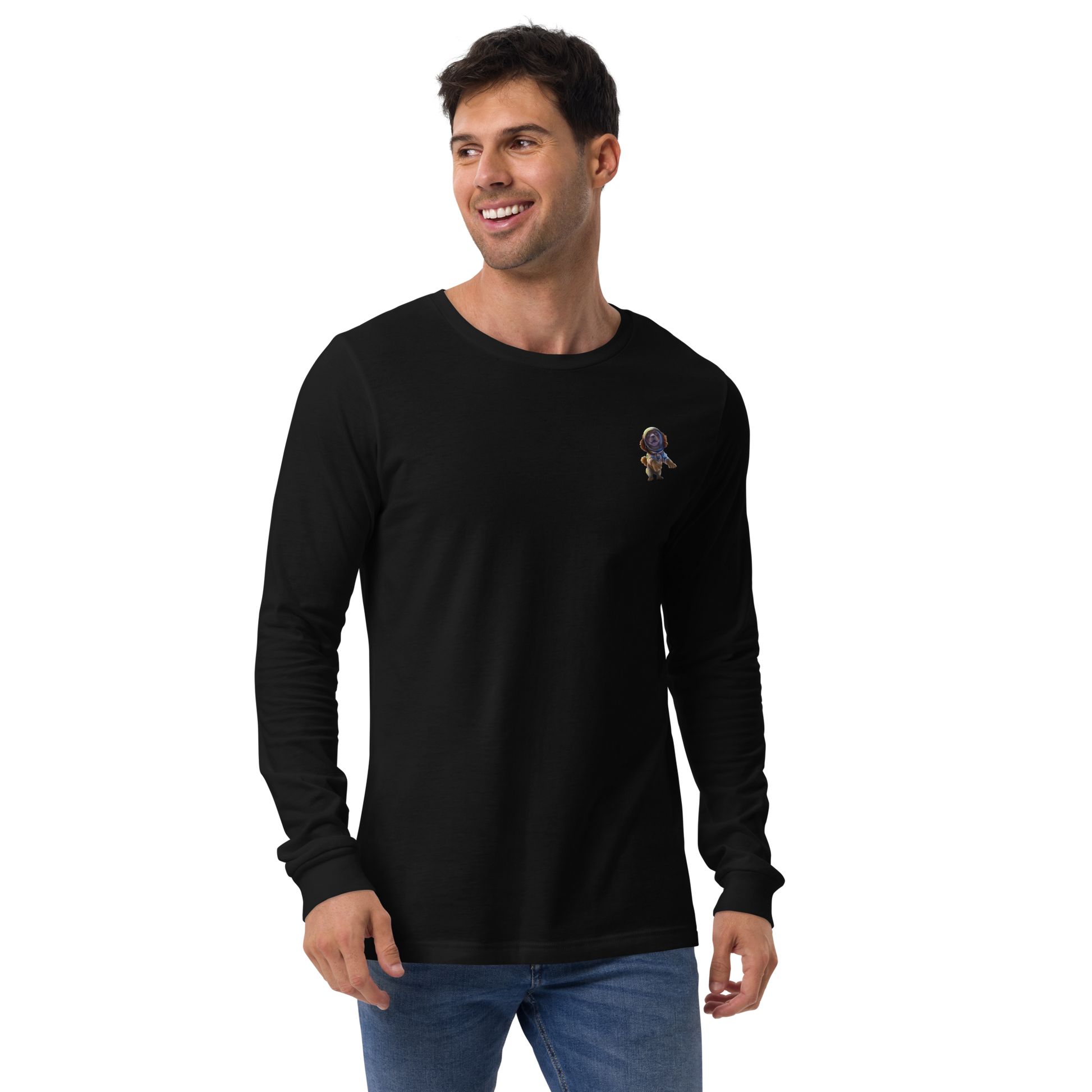 black Custom Pet Unisex Long Sleeve Tee for a dog named Bella