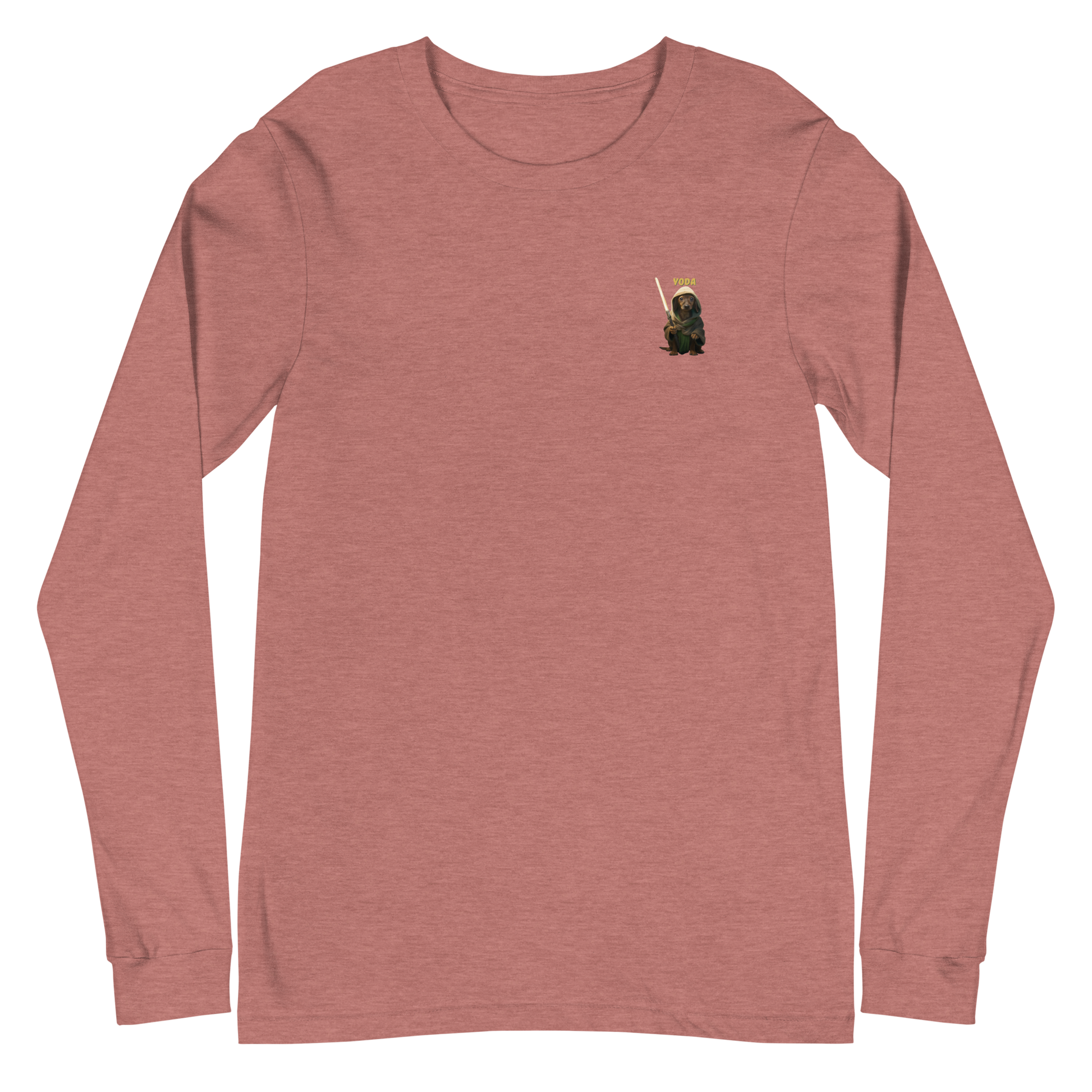 mauve Custom Pet Unisex Long Sleeve Tee for a dog named Yoda