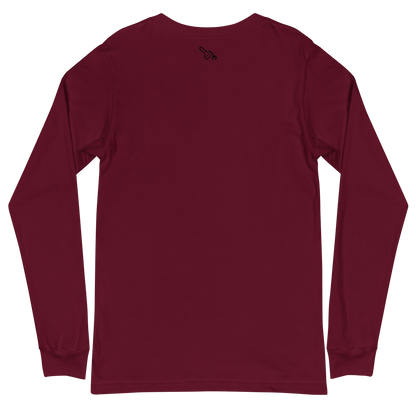 maroon Custom Pet Unisex Long Sleeve Tee for a dog named Yoda