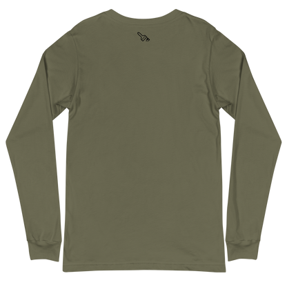 military green Custom Pet Unisex Long Sleeve Tee for a dog named Yoda