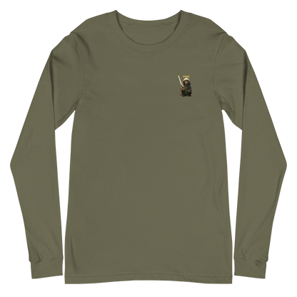 military green Custom Pet Unisex Long Sleeve Tee for a dog named Yoda