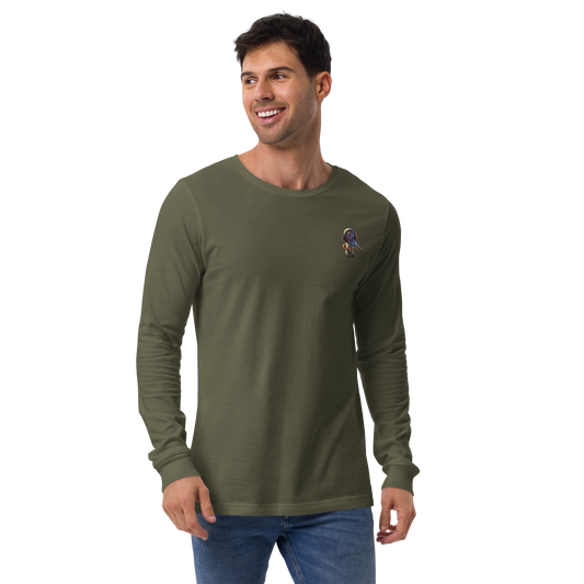 military green Custom Pet Unisex Long Sleeve Tee for a dog named Bella