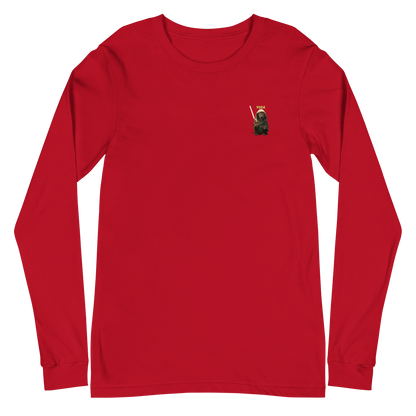 red Custom Pet Unisex Long Sleeve Tee for a dog named Yoda