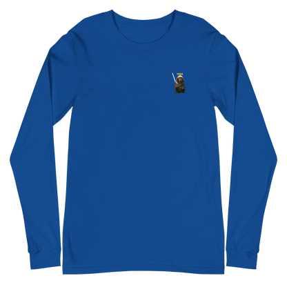 royal blue Custom Pet Unisex Long Sleeve Tee for a dog named Yoda