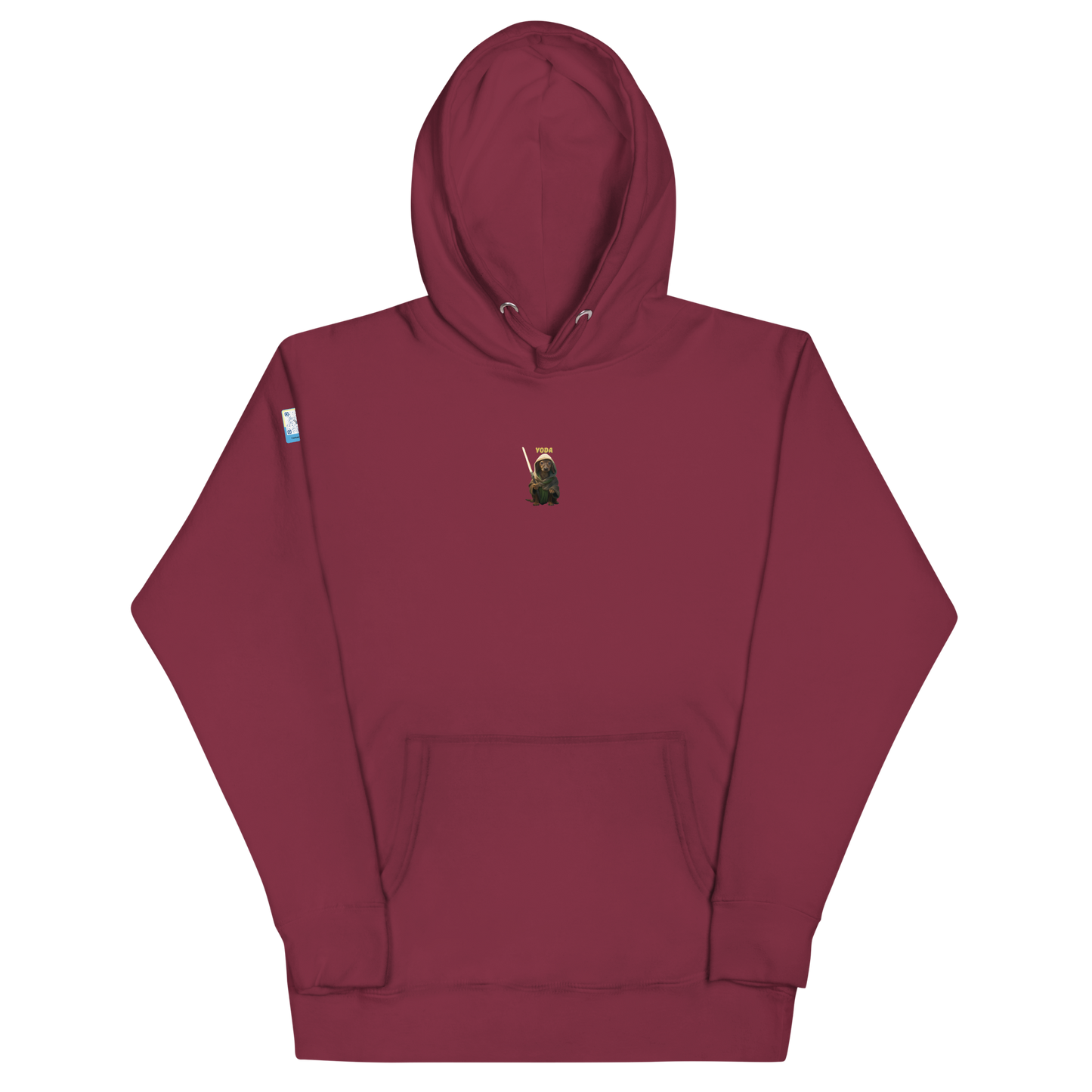 maroon red Custom Pet Unisex Hoodie for a dog named Yoda