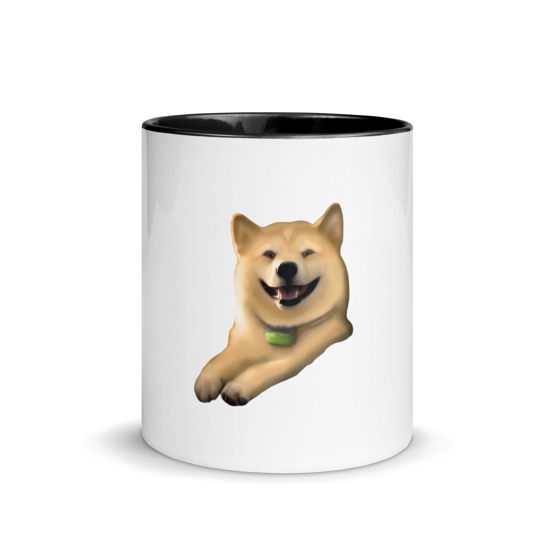 white and black Custom Pet Coffee Mug for a dog named Cooper that loves couches